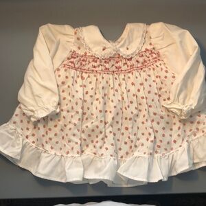 Vintage white and red baby dress